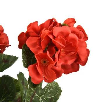 1 Букет искусственных цветов Герань, Шелковые цветы, сделанные своими руками, Композиция для свадебной вечеринки, Поддельный цветок Бегонии, Рождественское украшение дома