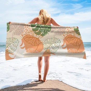 1 кусок полотняной панели с рисунком из микрофибры, впитывающее песок пляжное полотенце