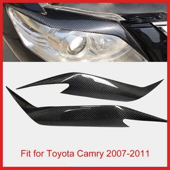 1 Пара Век, Брови, Крышки, Накладка для фар, автомобильные принадлежности из настоящего углеродного волокна для Toyota Camry 2006-2011