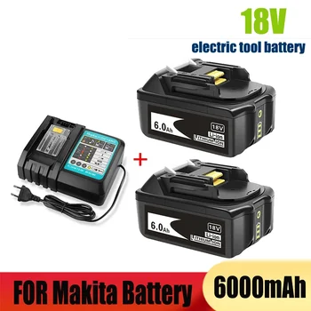 100% BL1860 Аккумуляторная Батарея 18V 6000mAh Литий-ионная Для Makita 18v Аккумулятор BL1840 BL1850 BL1830 BL1860B LXT 400 + Зарядное устройство