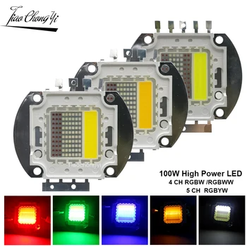 100W RGBWW RGBW RGBYW High Power LED 4 или 5-Канальный COB Красный Зеленый Синий Желтый Янтарный Чип Ламп Накаливания Для DIY Сценических Светильников