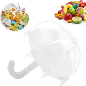 10шт Мини-пластиковый контейнер для конфет в форме зонтика для свадьбы, Дня рождения, украшения для детского душа, подарочные коробки конфет