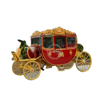 2022 Электрическая Свадебная Королевская карета с лошадьми, Аттракцион, Экскурсионная тележка, Роскошная детская коляска для продажи