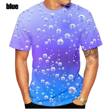 2023 Новая модная летняя футболка с 3D пузырьковым принтом, повседневная футболка для мужчин и женщин