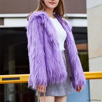 2023 Новая плюшевая шуба с капюшоном, женское плюшевое теплое женское пальто с длинными рукавами, осенне-зимняя шуба