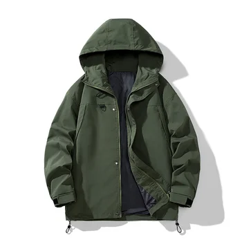 2023 Новые Мужские Демисезонные Модные Повседневные Куртки Для Кемпинга и Альпинизма На Открытом Воздухе, Пальто, Ветрозащитная Съемная Шляпа