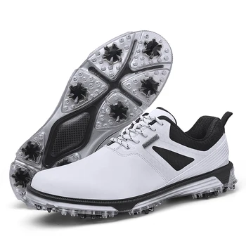 2023 Новые туфли для гольфа, водонепроницаемые кроссовки для гольфа, Мужская уличная обувь с шипами для гольфа, Большой размер 40-47, кроссовки для бега трусцой, мужские кроссовки для ходьбы