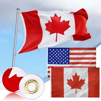 2шт Украшение для бара, ресторана и семейной вечеринки с американским Флагом Канады 150x90 см