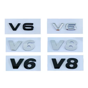 3D ABS Хром Черный Буквы V6 V8 Эмблема заднего багажника автомобиля на крыле Значок Наклейка Наклейки для аксессуаров VW Polo Golf Passat Touareg