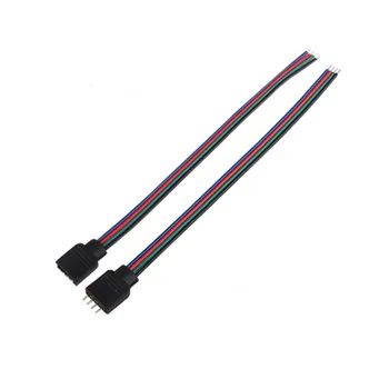 50 шт./лот 10 см RGB 4-контактный штекерный соединительный кабель для 5050 3528 RGB светодиодной ленты, Штекерный 4-контактный игольчатый соединитель