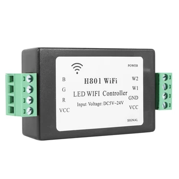 5X H801 RGBW Светодиодный WIFI Контроллер Светодиодный RGB Контроллер DC5-24V Вход Для 5050 2835 3528 SMD Светодиодная Лента Лента