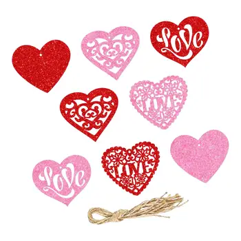 8 Штук подарочных бирок в форме сердца, подвесные бирки для декора ко Дню матери, Дню Святого Валентина, свадебному подарку, поделкам, украшениям для вечеринок