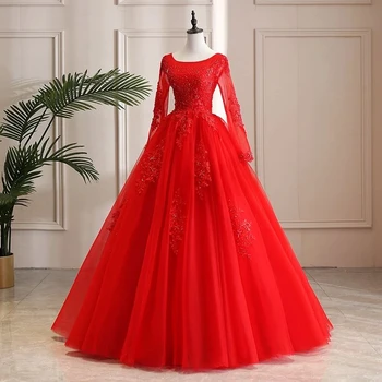 ANGELSBRIDEP Красное Бальное Платье Пышные Платья Vestidos De 15 Ano Модные Платья С Аппликацией Из Тюля Для Золушки На День Рождения