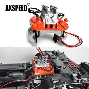 AXSPEED 1/10 Масштабное Моделирование V8 Крышка Двигателя Радиатор Двигателя Охлаждающий Капот Вентилятор Радиатор для TRX-4 TRX4 1/10 RC Запчасти Для Автомобилей