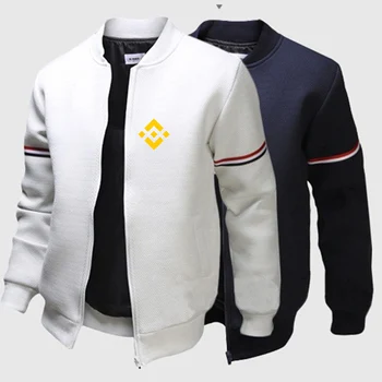 Binance Crypto 2023, Новые мужские летные куртки из хлопка с капюшоном и длинным рукавом, высококачественные Модные толстовки на молнии, пальто и топы