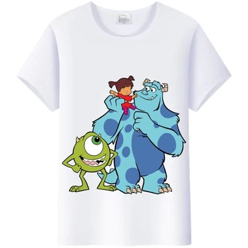 Fashion Disney Monsters, Inc. Женская футболка, белая женская рубашка, топы с коротким рукавом, забавные мужские футболки с рисунком мистера Кью от James -P- Sullivan