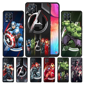 Marvel Avengers Heroes Cool Для OPPO GT Master Find X5 X3 Realme 9 8 6 C3 C21Y Pro Lite A53S A5 A9 2020 Черный Чехол Для телефона