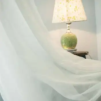 Popangel Высококачественная экологически чистая прозрачная белая оконная вуаль для гостиной с современной отделкой из полиэстера