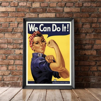 Rosie The Riveter Classic Времен Второй мировой войны Мы можем это сделать! Холст, плакат, домашняя настенная живопись, украшение (без рамки)