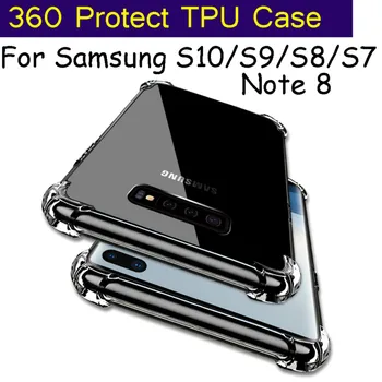 S7 edge S8 plus S9 S10 lite Note9 силиконовый Чехол Для Samsung Galaxy A6 A7 A8 plus A9 J5 J6 J7 J8 2018 прозрачный противоударный Чехол Из ТПУ