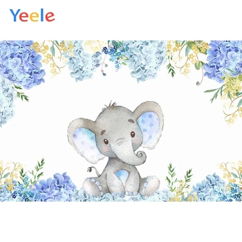Yeele Elephant, синие цветы, декор для детского дня рождения, фоны для фотосъемки, Индивидуальные фотографические фоны для фотостудии