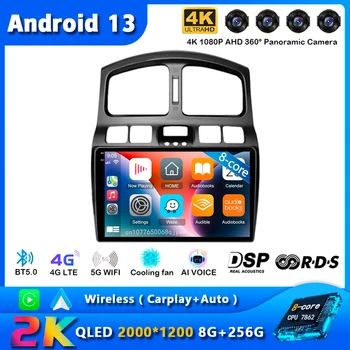 Автомагнитола Android 13 для Hyundai Santa Fe SM 2000-2012 Для JAC S1 (Rein) 2007-2013 Навигация GPS Мультимедийный плеер Стерео