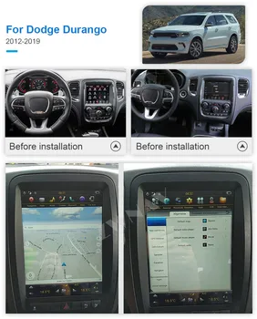 автомобильный GPS-навигатор, магнитола, головное устройство, мультимедийный плеер для Dodge Durango 2012 + Tesla style Android 9.0