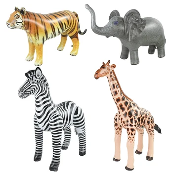 Большая имитация Жирафа, Зебры, животных джунглей, надувного шара, Слона, Тигра, Сафари, украшений для вечеринки по случаю Дня рождения, детской подарочной игрушки
