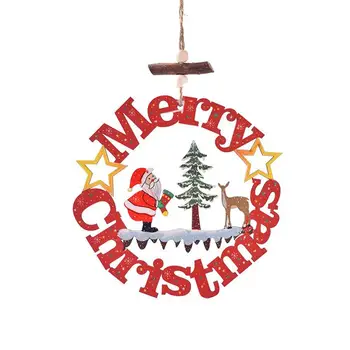 Веселая Рождественская вывеска на двери, Рождественская елка, Подвесное украшение, Деревенский декор Создают Рождественское настроение для дверей, окон, гостиной