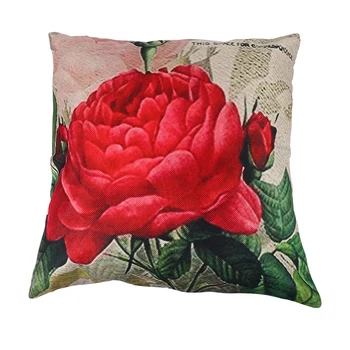 Винтажная декоративная наволочка из цветочного льна, чехол для подушки, декоративная подушка для домашнего дивана (цветок розы)