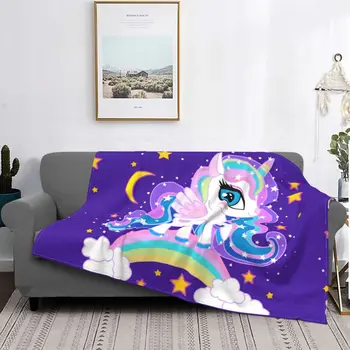Волшебное художественное одеяло с единорогом и лошадью, флисовые, пастельные, многофункциональные, ультрамягкие одеяла для домашнего офиса, лоскутное одеяло