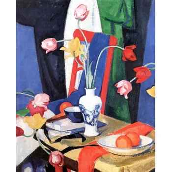 Высококачественная репродукция натюрморта с тюльпанами ручной росписи Сэмюэля Пепло, цветочная картина маслом, современное искусство украшения дома