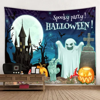 Гобелен на Хэллоуин, декорация сцены Хэллоуина, ткань для подвешивания на стену можно настроить в нескольких размерах
