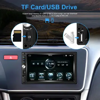 Двойной Din 7-Дюймовый Автомобильный Стерео Радио USB2.0 12V Для Carplay Android С функцией автоматической зеркальной связи MP5 Плеер 7012B Оптом 4x45 Вт