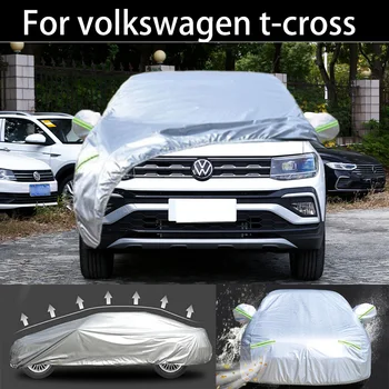 Для Volkswagen t-cross автомобильный чехол Пылезащитный Наружный Внутренний УФ-Снегостойкий Защита от Солнца и дождя водонепроницаемый чехол от града для автомобиля