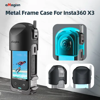 Для камеры Insta360 X3 Защитный чехол для металлической рамки Эксклюзивная силиконовая крышка объектива Корпус из алюминиевого сплава защитная клетка Аксессуары