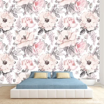 Для стен спальни принимаются обои на заказ Контактная бумага Домашний декор Дизайн цветка Розового пиона 3d Обои Фреска