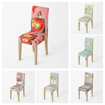 Домашний чехол для стула в стиле масляной живописи, кухонные чехлы для стульев, Регулируемые обеденные чехлы из эластичной ткани, чехлы для стульев, чехол для стула для свадьбы