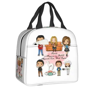 Женская сумка-тоут Friends с изоляцией для ланча, мультяшная термосумка-холодильник для ланча, сумка-тоут для школьников, контейнер для еды для пикника, сумка-тоут для детей
