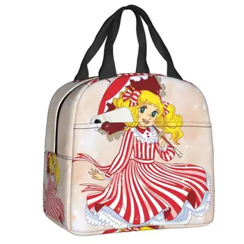 Женские сумки для ланча Happy Candy Candy с термоизоляцией из японского аниме, контейнер для ланча для детей, коробка для Бенто для школьников