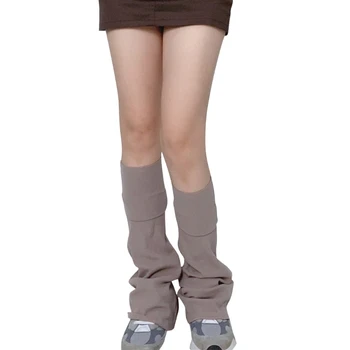 Женский чехол для ботинок в стиле харадзюку, Однотонные Мешковатые свободные расклешенные гетры 37JB