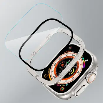 Закаленное Стекло для Apple watch Ultra 49 Мм Защитная Пленка Для Экрана, Аксессуары Для Металлического Бампера, Защита От Царапин, HD Full Film Для Iwatch Ultra