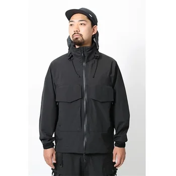 Кобрендовые мужские куртки с капюшоном Snow Peak, японские зимние уличные функциональные куртки с буквенным логотипом, Свободные ветрозащитные пальто Sprint на молнии
