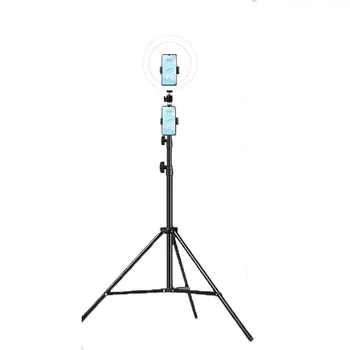 Кольцевой светильник 10-дюймовый 26-сантиметровый светодиодный селфи-заполняющий светильник с подставкой длиной 1,7 м и держателем телефона для прямых трансляций и видеосъемки