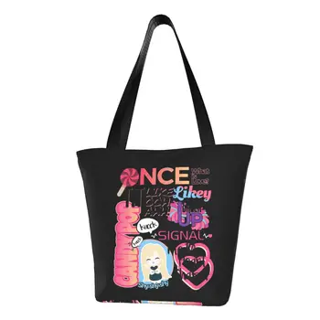 Корейские сумки Kpop Once Twice What Is Love Heart, портативная сумка для покупок большой емкости