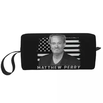 Косметичка с флагом Мэтью Перри, дорожная косметичка, мужская Женская сумка для туалетных принадлежностей, сумка для хранения, сумка