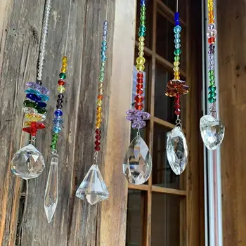 Красочные кристаллы, стеклянные подвески, призмы, подвески для домашнего декора штор