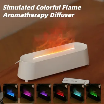 Красочный ароматический диффузор с пламенем, USB-диффузор для ароматерапии, бытовой ультразвуковой увлажнитель воздуха с дистанционным управлением