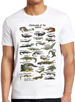 Крокодилы мира Список имен Аллигаторов и Крокодилов Забавная подарочная футболка M1055