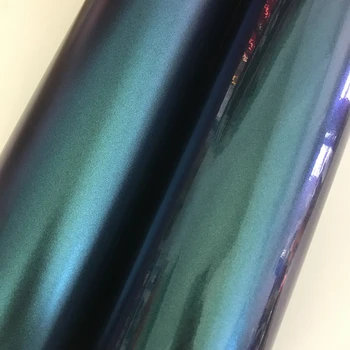 Матовый глянцевый металлический Хамелеон, фиолетово-синяя виниловая пленка для автомобиля, Растягивающийся выпуск воздуха, украшение своими руками